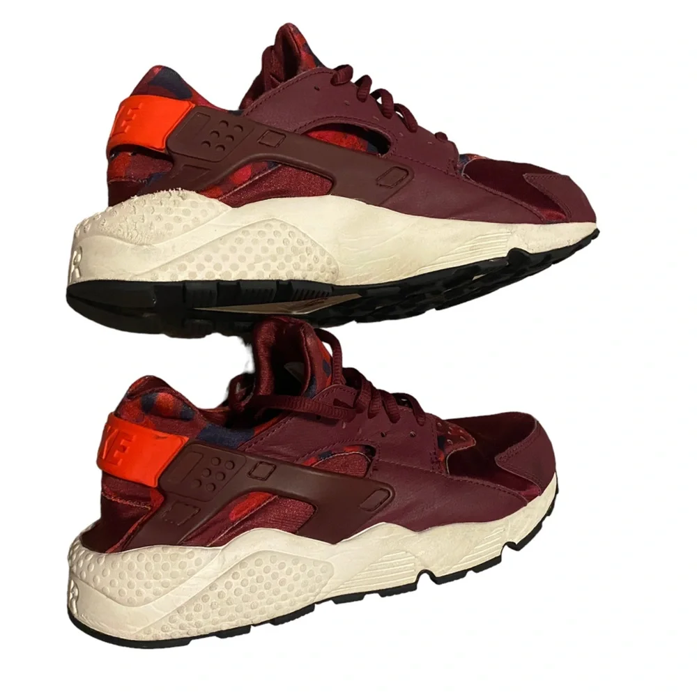 Nike Air Huarache Run Print Women's Shoes Deep Garnet/Bright Crimson Sz 10 - Picture 4 of 8